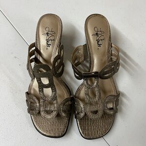 Life Stride Metallic Bronze Sandals